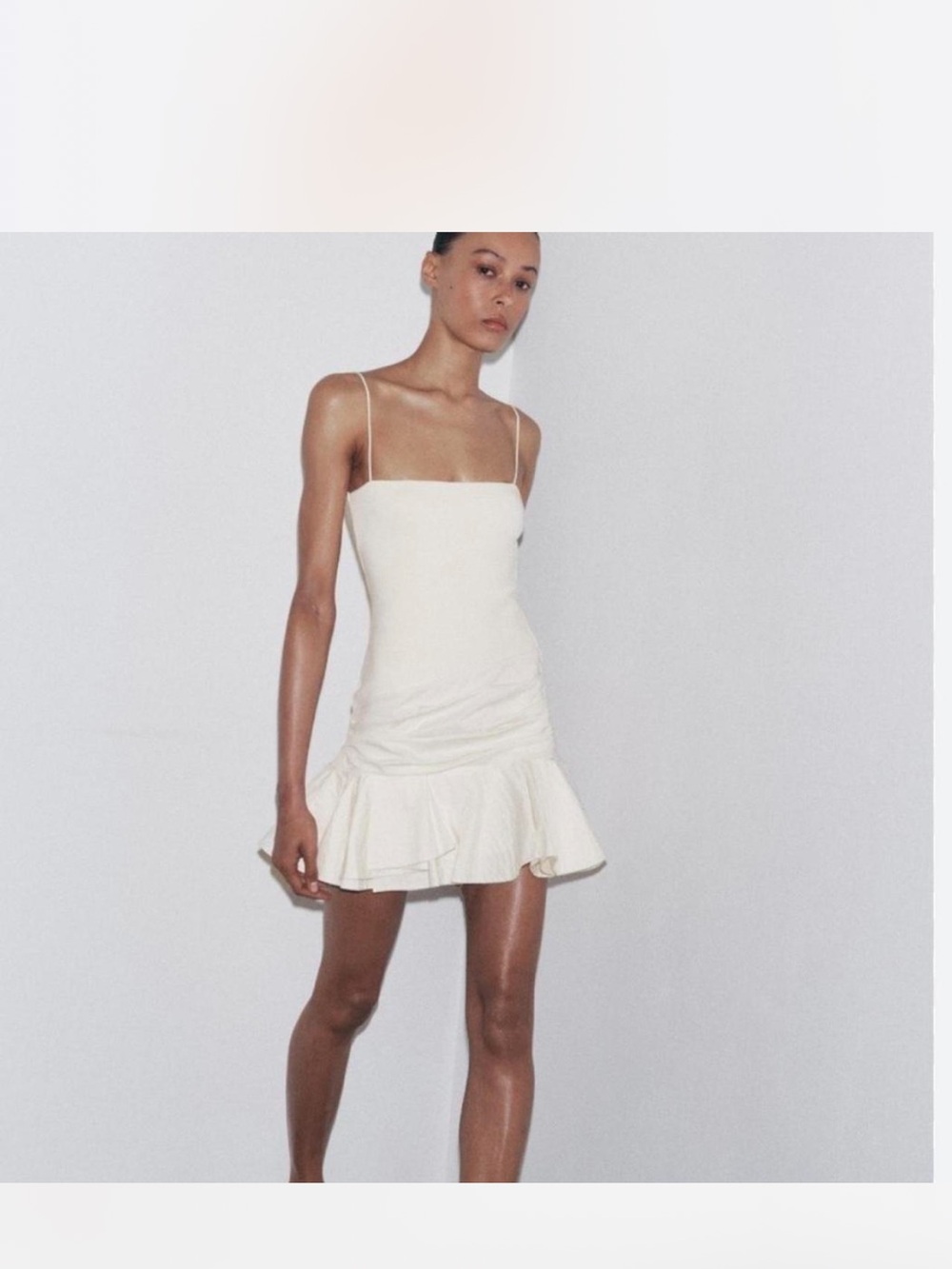 Zara cream mini dress